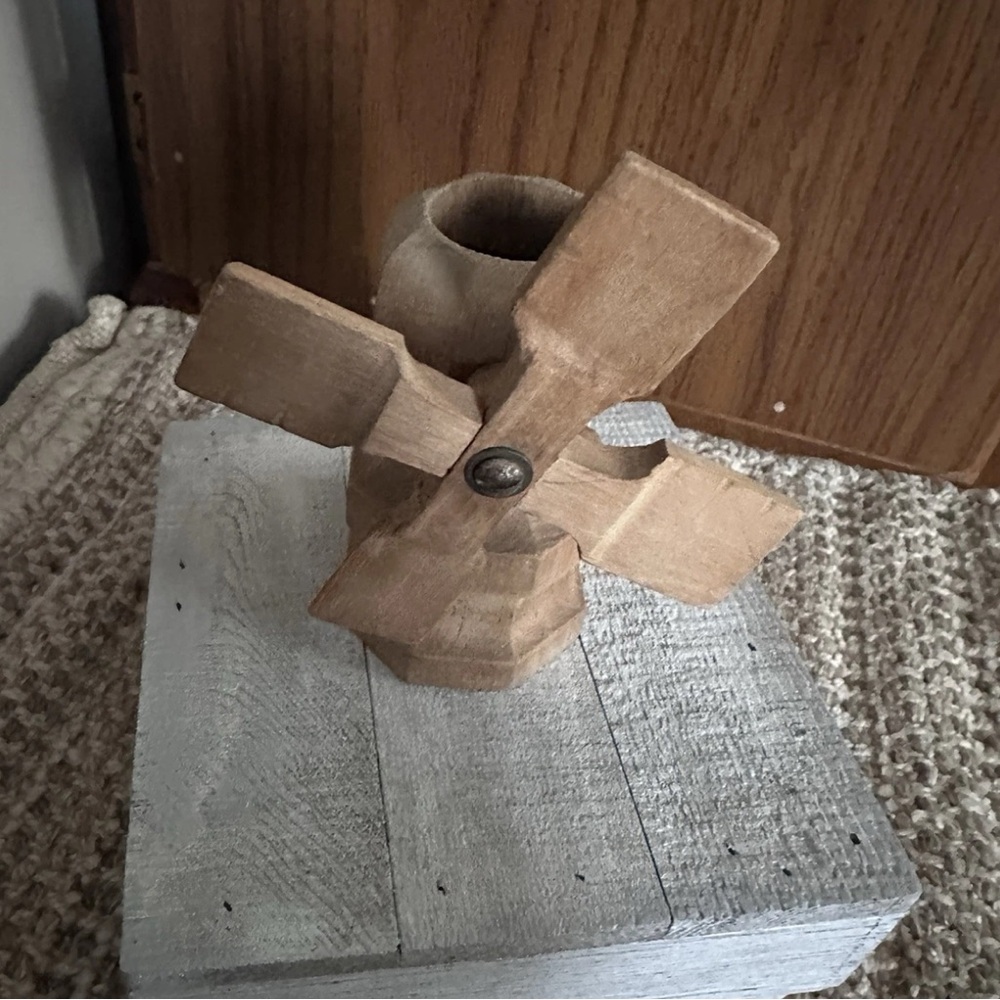 Wooden Windmill Decor